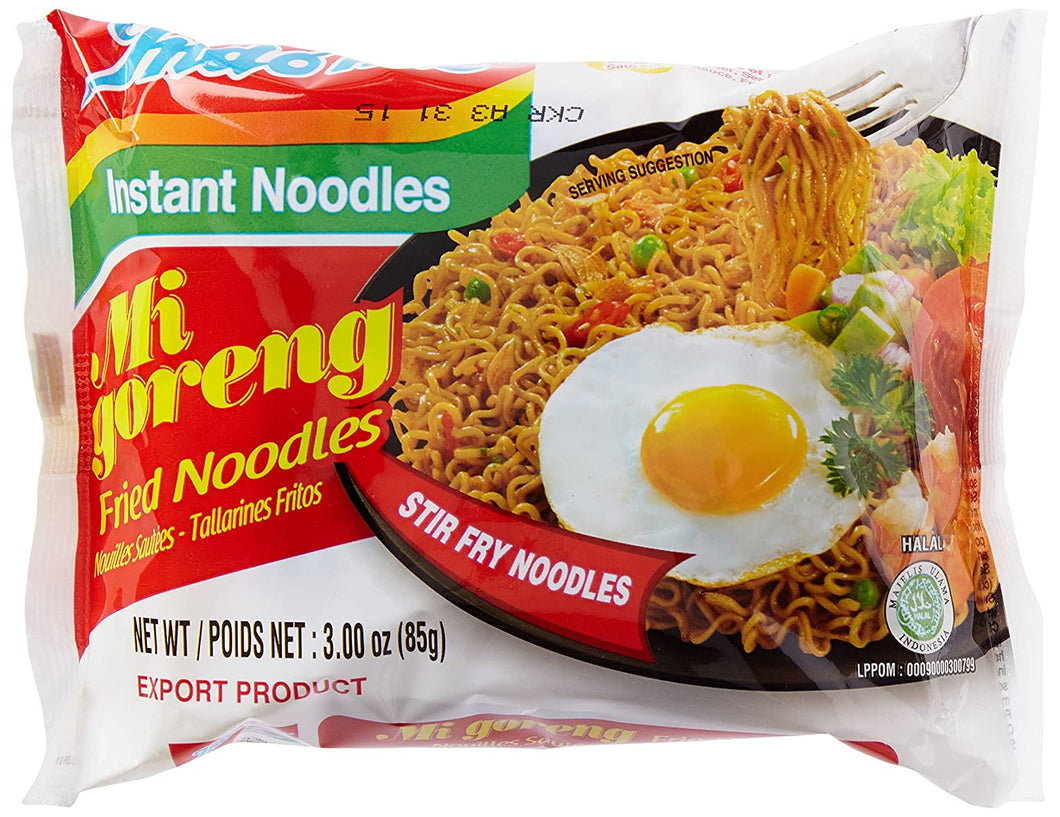 Indomie Mi Goreng Instant Stir Fry Noodles, Halal Certified, Original Flavor (Pack of 5)