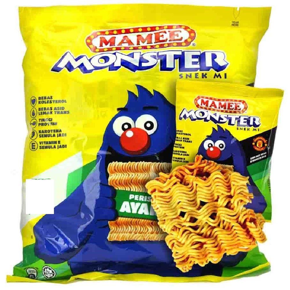 Mamee Monster Snack Noodles 8 Packs x 25g (Chicken)